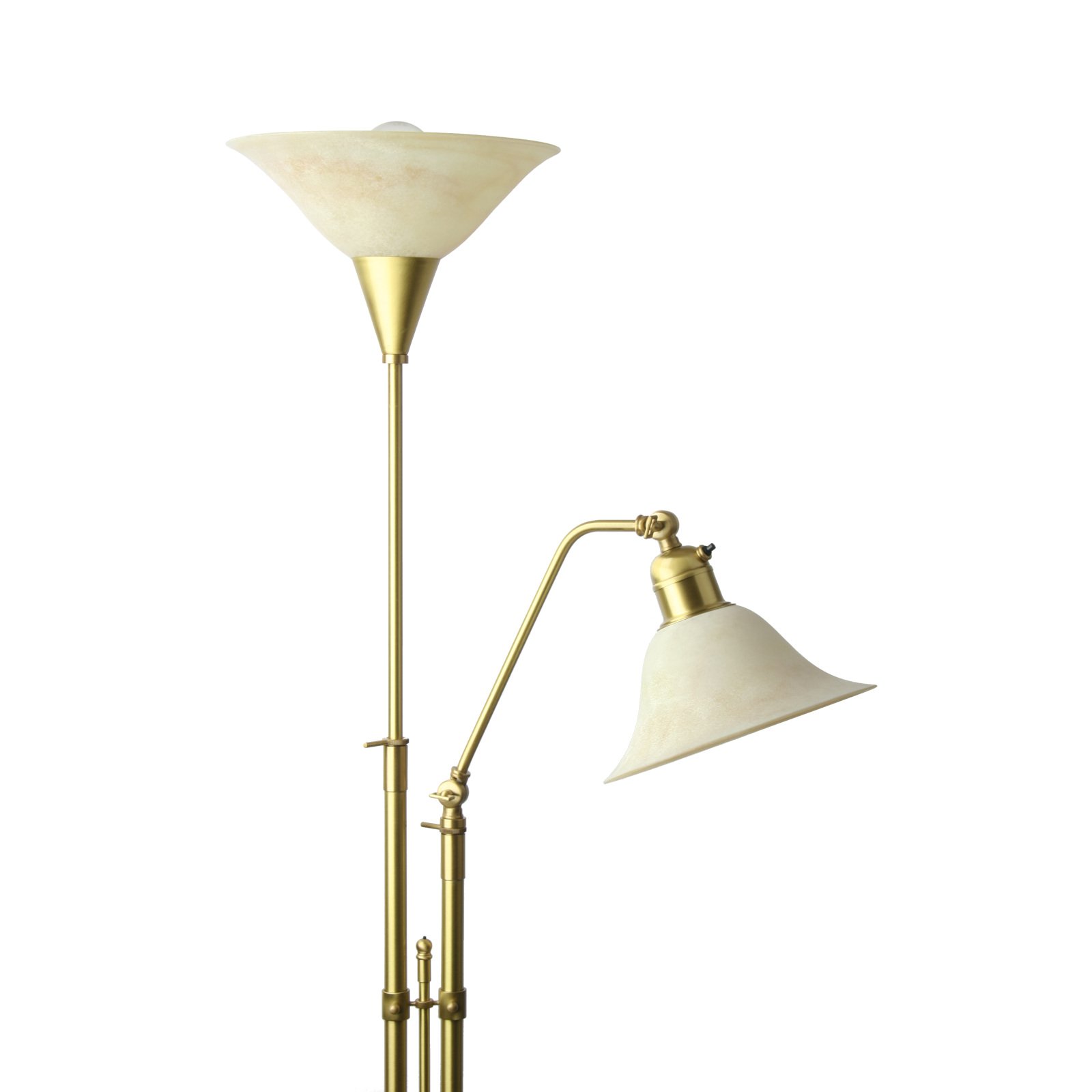 Stehlampe, von Menzel mit Deckenfluter Glasschirm Leuchten Standleuchte modernen im mit Lesearm Landhausstil und