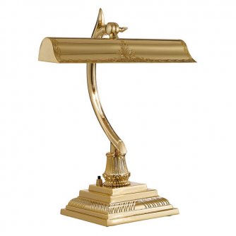 Bankers Lampe aus Messing in Gold glnzend