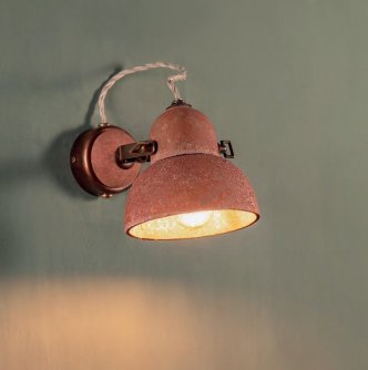 Wandlampe in Keramik Ziegelrot