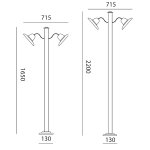 Doppelte Auen-Laterne mit Fassung oder LED