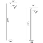 Historische Auen-Stehlampe mit Fassung oder LED