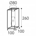 Kleine Kasten-Deckenlampe aus Messing