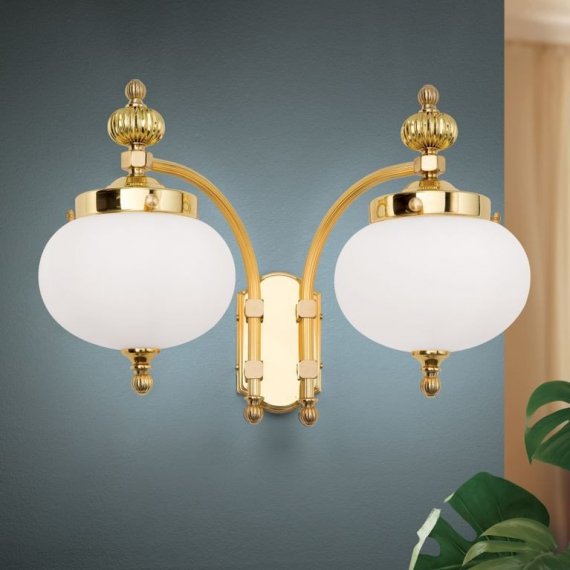 Doppelte Jugendstil-Wandlampe in zwei Ausrichtungen