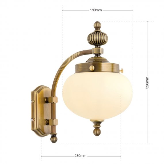 Jugendstil-Wandlampe in zwei Ausrichtungen