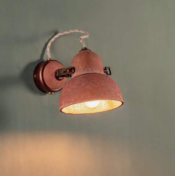 Wandlampe in Keramik Ziegelrot