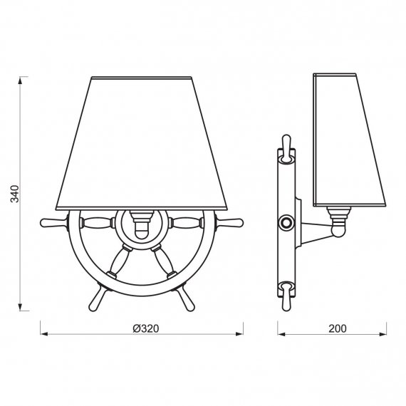 Nautische Wandlampe mit verschiedenen Motiven