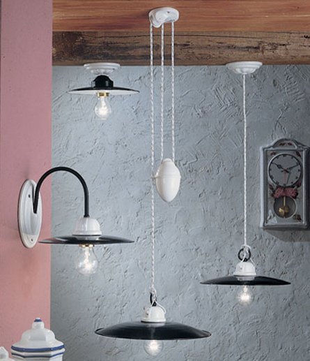 Keramik Shop Klassische kaufen Eisenschirm in Pendelleuchte schwarzem bei mit günstig Lampen Suntinger
